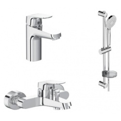 Комплект смесителей Ideal Standard Ceraflex 3 в 1 для раковины и ванны с душем (BD001AA) BD001AA