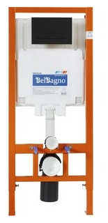 Инсталляция для унитаза BelBagno Marmi с кнопкой смыва  черная матовая Tocco Morbido (BB002 80 BB012 MR NERO M) BB002 + M