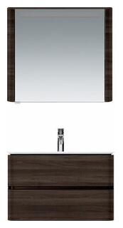 Зеркальный шкаф Am Pm Sensation 80 левый  с подсветкой табачный дуб (M30MCL0801TF) M30MCL0801TF