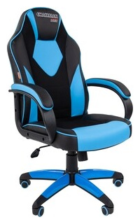 Офисное кресло Chairman game 17 экопремиум черный/голубой Количество в упаковке