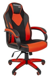Офисное кресло Chairman game 17 экопремиум черный/красный 