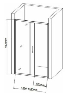 Душевая дверь Aquanet 140х190 прозрачная  хром (SD 1400A) 209408