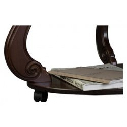 Стол журнальный Мебелик Овация (М) на колесах темно коричневый (П0004857) П0004857