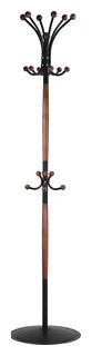 Вешалка напольная Мебелик Д 1 лайт черный  средне коричневый (П0005900) П0005900 Т