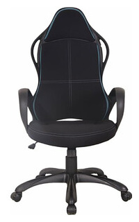 Кресло офисное Brabix Force EX 516 ткань черное/вставки синие (531572) 531572