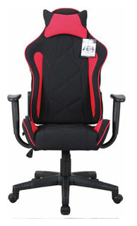 Кресло компьютерное Brabix GT Racer GM 101 подушка  ткань черное/красное (531820) 531820