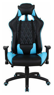 Кресло компьютерное Brabix GT Master GM 110 две подушки экокожа черное/голубое (531928) 531928