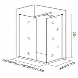 Душевая перегородка Good Door Walk In SP 110 C CH 110х90 прозрачный  хром (ВИ00004) ВИ00004