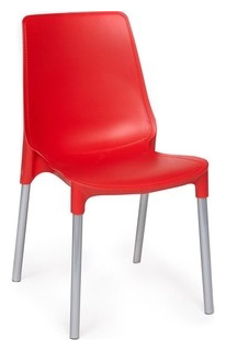 Стул TetChair GENIUS (mod 75) ножки серебристый  сиденье красный 12830 Р