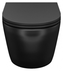 Унитаз подвесной безободковый IDDIS Blanco с сиденьем микролифт  черный матовый (BLAR3BMi25) BLAR3BMi25