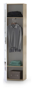 Шкаф для одежды Моби Лайн 08 122 дуб крафт серый/белый глянец (универсальная сборка)