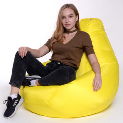 Кресло мешок Bean bag Груша желтое оксфорд XL