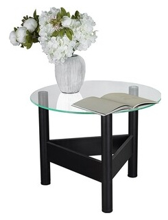 Стол журнальный Мебелик Саут 9С черный  прозрачное (П0004133) П0004133