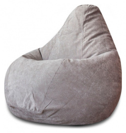 Кресло мешок DreamBag Серый микровельвет 3XL 150x110 