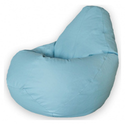 Кресло мешок DreamBag Голубая экокожа 3XL 150x110 мес  Диаметр 110 см Высота
