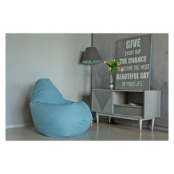 Кресло мешок DreamBag Голубая экокожа 3XL 150x110