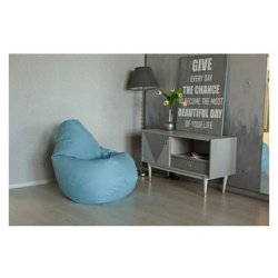 Кресло мешок DreamBag Голубая экокожа 3XL 150x110