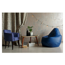 Кресло мешок DreamBag Синяя экокожа 2XL 135x95