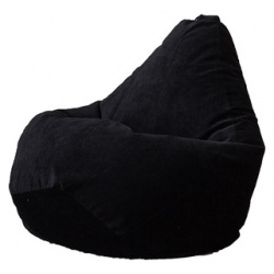 Кресло мешок DreamBag Черный микровельвет 2XL 135x95 мес  Диаметр 95 см Высота