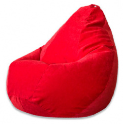 Кресло мешок DreamBag Красный микровельвет 2XL 135x95 мес  Диаметр 95 см Высота