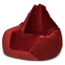 Кресло мешок DreamBag Бордовый микровельвет 3XL 150x110 мес  Диаметр 110 см