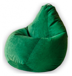 Кресло мешок Bean bag Груша зеленый микровельвет XL 