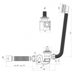 Слив перелив АНИ пласт Бриг Клик клак с гибкой трубой (EC655) 530526