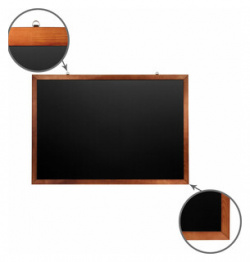 Доска магнитная BRAUBERG 236895 черная  деревянная окрашенная рамка для мела 100x150