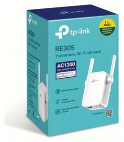Усилитель сигнала (репитер) TP Link RE305 (802 11a/b/g/n/ac  2 4/5ГГц 1 17Гбит/с Ethernet: 1х100Мбит/с внешних антенн: 2) (RE305)