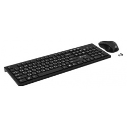 Клавиатура + мышь Oklick 250M клав:черный мышь:черный USB беспроводная slim (997834) 997834