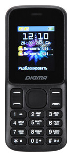 Мобильный телефон Digma A172 Linx 32Mb черный моноблок 2Sim 1 77 128x160 GSM900/1800 microSD max32Gb LT1070PM 77"