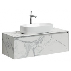 Мебель для ванной Sancos Stone 120 один ящик  столешница керамогранит Statuario white