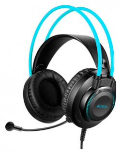 Наушники с микрофоном A4Tech Fstyler FH200i  серый/синий 1 8 м накладные BLUE