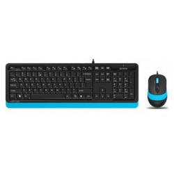 Комплект клавиатура и мышь A4Tech Fstyler F1010 клав черный/синий USB Multimedia BLUE