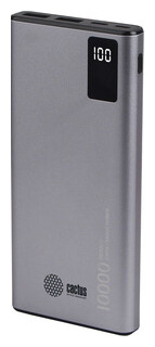 Мобильный аккумулятор Cactus CS PBFSLT 10000 10000mAh 3A 2xUSB серый (CS 10000)