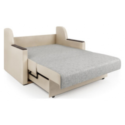 Диван кровать Шарм Дизайн Аккорд Д 100 экокожа беж и серый шенилл 1205080