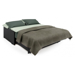 Диван кровать Шарм Дизайн Коломбо БП 160 шенилл серый и экокожа черный 1252692