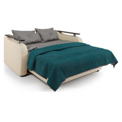 Диван кровать Шарм Дизайн Гранд Д 100 Корфу коричневый и экокожа беж 1252777