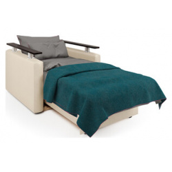 Кресло кровать Шарм Дизайн рогожка латте и экокожа беж 1260786