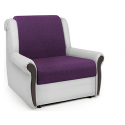 Кресло кровать Шарм Дизайн Аккорд М фиолетовая рогожка и экокожа белая 1260765