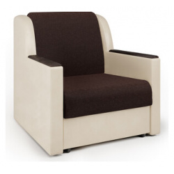 Кресло кровать Шарм Дизайн Аккорд Д рогожка шоколад и экокожа беж 1260742