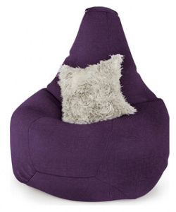 Кресло Шарм Дизайн Груша рогожка фиолетовый мес  Тип мешок Диаметр 90 см