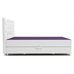 Кровать Шарм Дизайн Шармэль 100 фиолетовая рогожка и белая экокожа 1364675