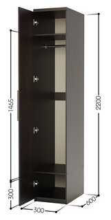 Шкаф для одежды Шарм Дизайн Мелодия МШ 11 30х60 венге