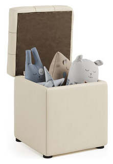 Пуф Шарм Дизайн Квадро с ящиком бежевая экокожа 1406291 Количество упаковок