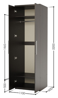 Шкаф для одежды Шарм Дизайн Мелодия МШ 21 110х60 венге
