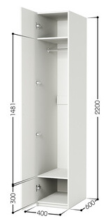 Шкаф для одежды Шарм Дизайн ДО 1 40х60 белый