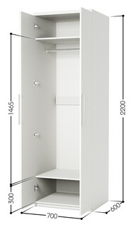 Шкаф для одежды Шарм Дизайн Мелодия МШ 21 70х60 белый
