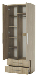Шкаф комбинированный с ящиками Шарм Дизайн Комфорт МКЯ 22 90х60 зеркалами  дуб сонома