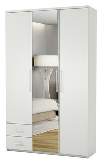 Шкаф трехдверный Шарм Дизайн Комфорт МКЯ 32/1 90х45 с зеркалом  белый
